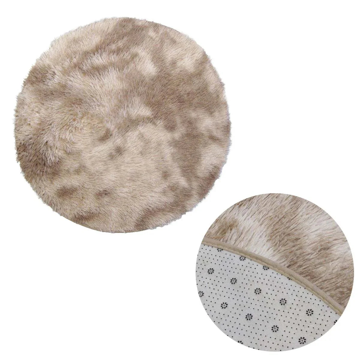 2-Toned Extra Light Weighted Shaggy Fluffy Floor Mat Natural - Mekamart Australia
