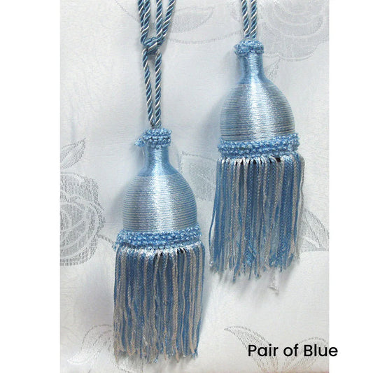 Pair of Curtain Tassel Rope Ties 52cm Blue - Mekamart Australia