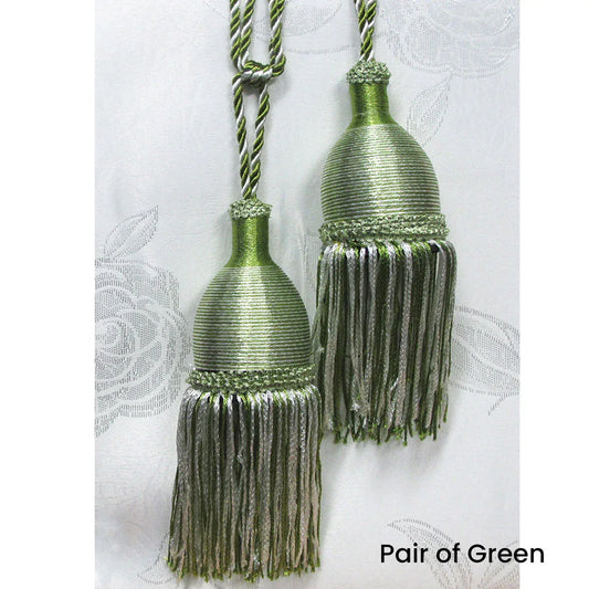 Pair of Curtain Tassel Rope Ties 52cm Green - Mekamart Australia