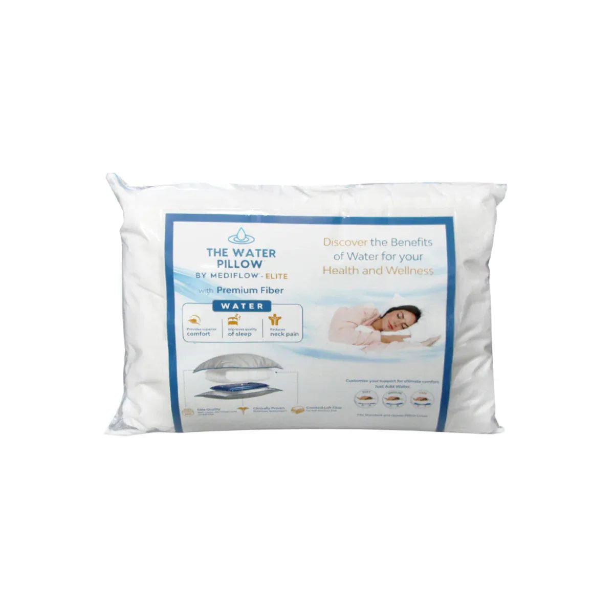 Mediflow Elite Premium Fiber Water Pillow 50 x 70 cm - Mekamart Australia