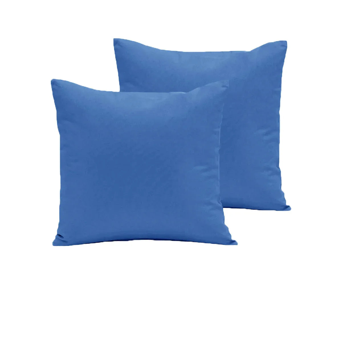 Pair of 280TC Polyester Cotton European Pillowcases Mid Blue - Mekamart Australia