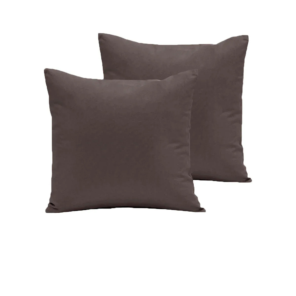 Pair of 280TC Polyester Cotton European Pillowcases Mocha - Mekamart Australia