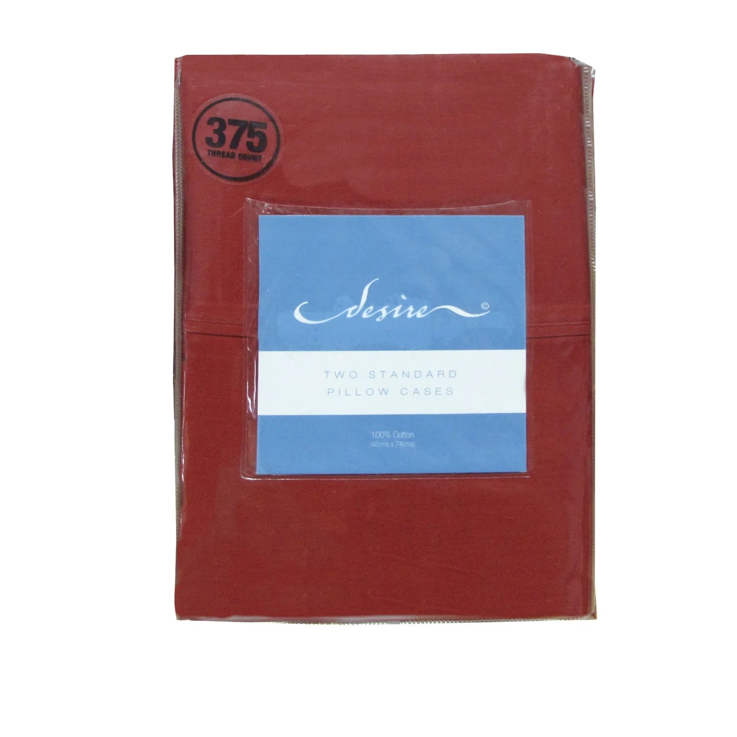 Pair of Cotton Standard Pillowcases 375TC Burgundy - Mekamart Australia