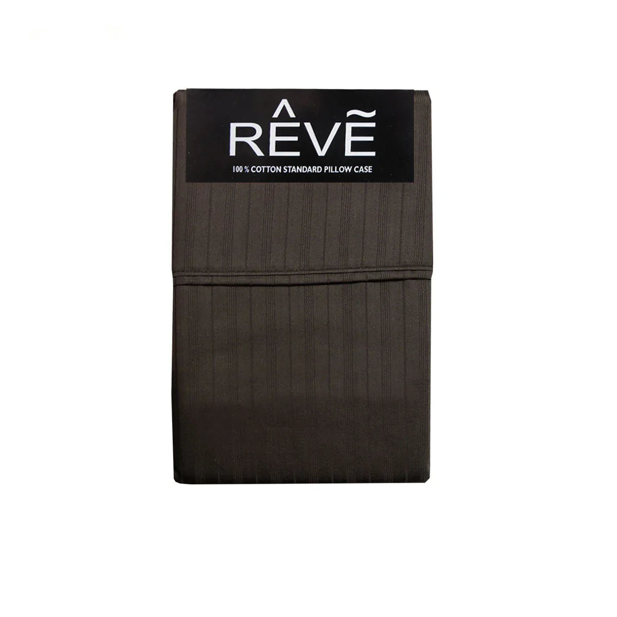 Pair of Reve 100% Cotton Standard Pillowcases 48 x 74 cm Multistripe Chocolate - Mekamart Australia
