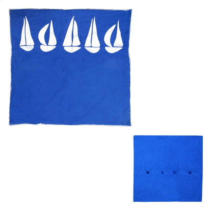 Sail Boats Cotton Embroidered European Pillowcase 65 x 65 cm - Mekamart Australia