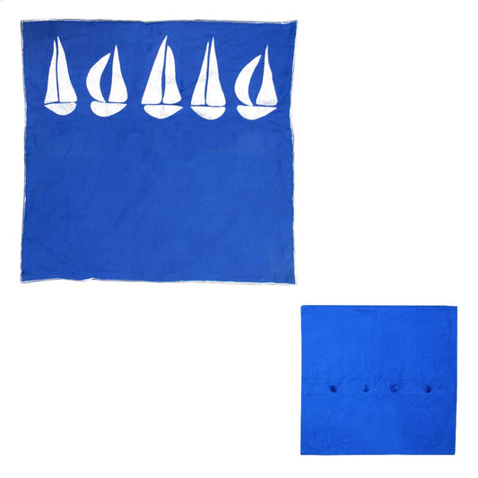 Sail Boats Cotton Embroidered European Pillowcase 65 x 65 cm - Mekamart Australia