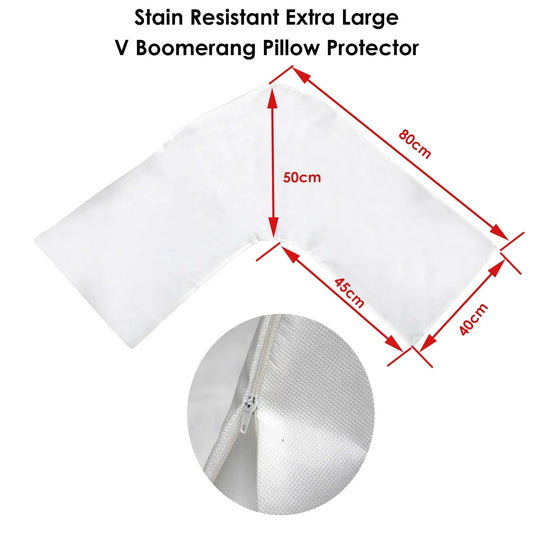 Stain Resistant Extra Large V Boomerang Pillow Protector - Mekamart Australia