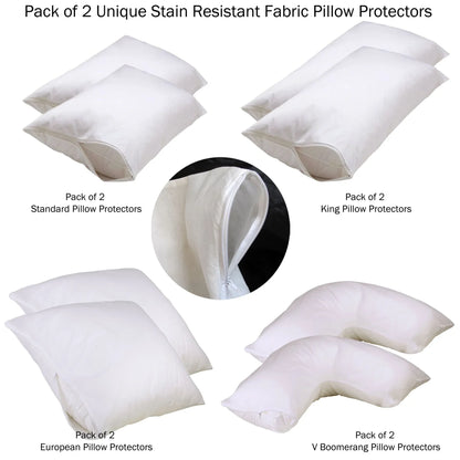 Set of 2 Stain Resistant Pillow Protectors V Boomerang - Mekamart Australia