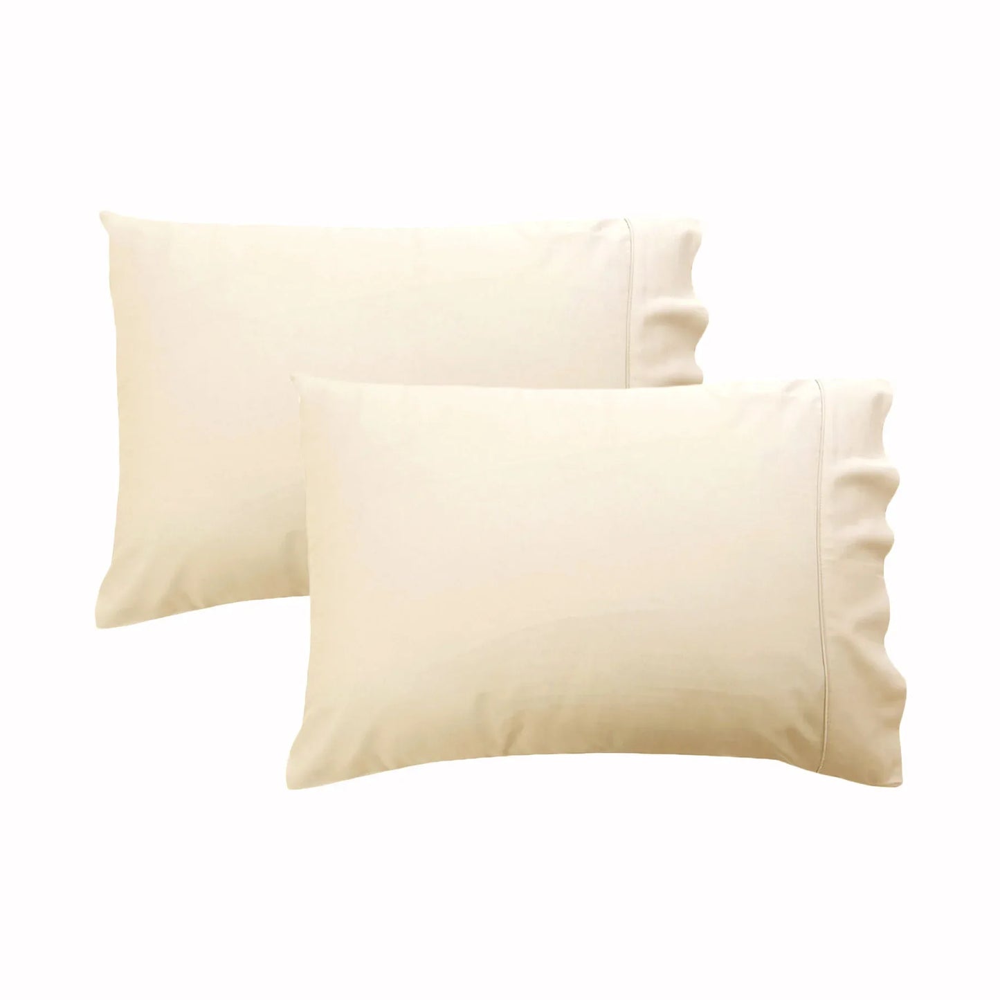 280TC Luxury Percale Standard Pillowcases Ecru - Mekamart Australia