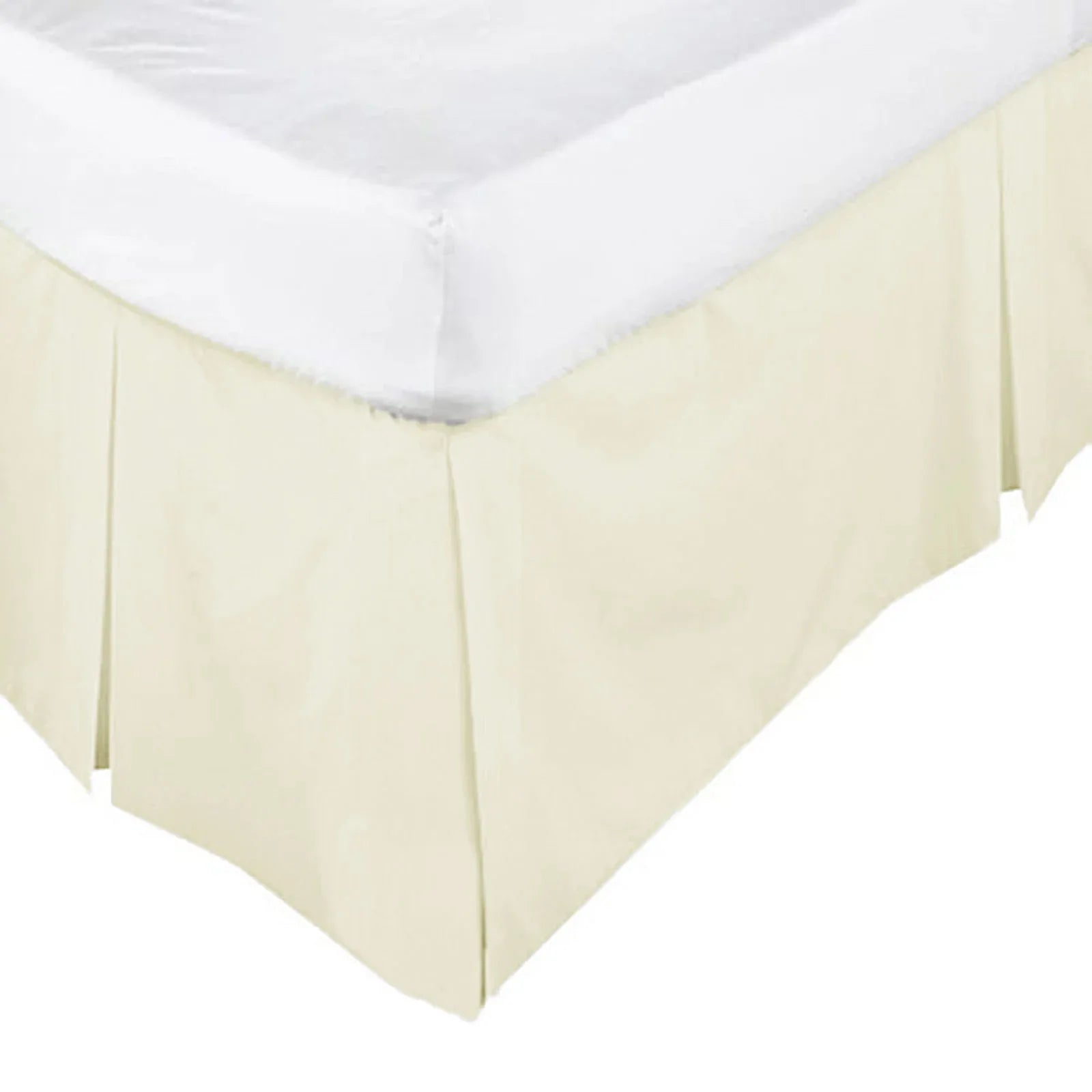 ASSUN Box Pleated Valance Ecru KING SINGLE - Mekamart Australia