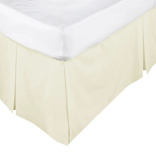 ASSUN Box Pleated Valance Ecru KING SINGLE - Mekamart Australia
