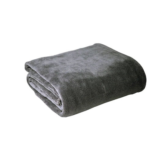Hotel Living Super Soft Coral Fleece Blanket Single Grey - Mekamart Australia