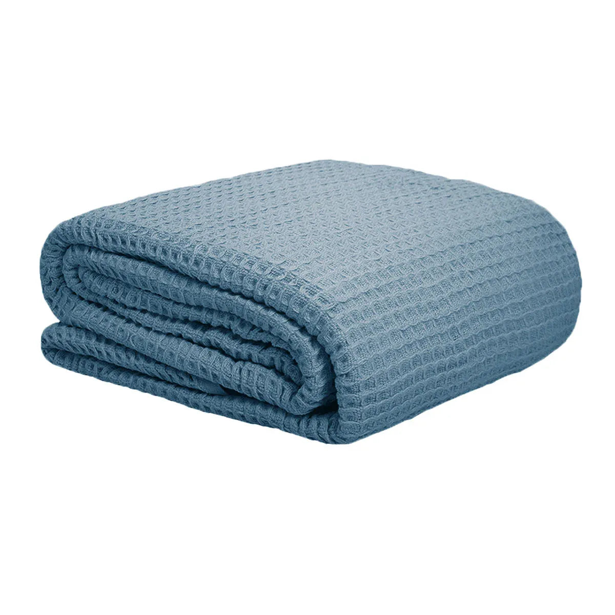 Cotton Waffle Blanket Dusk Blue Single - Mekamart Australia