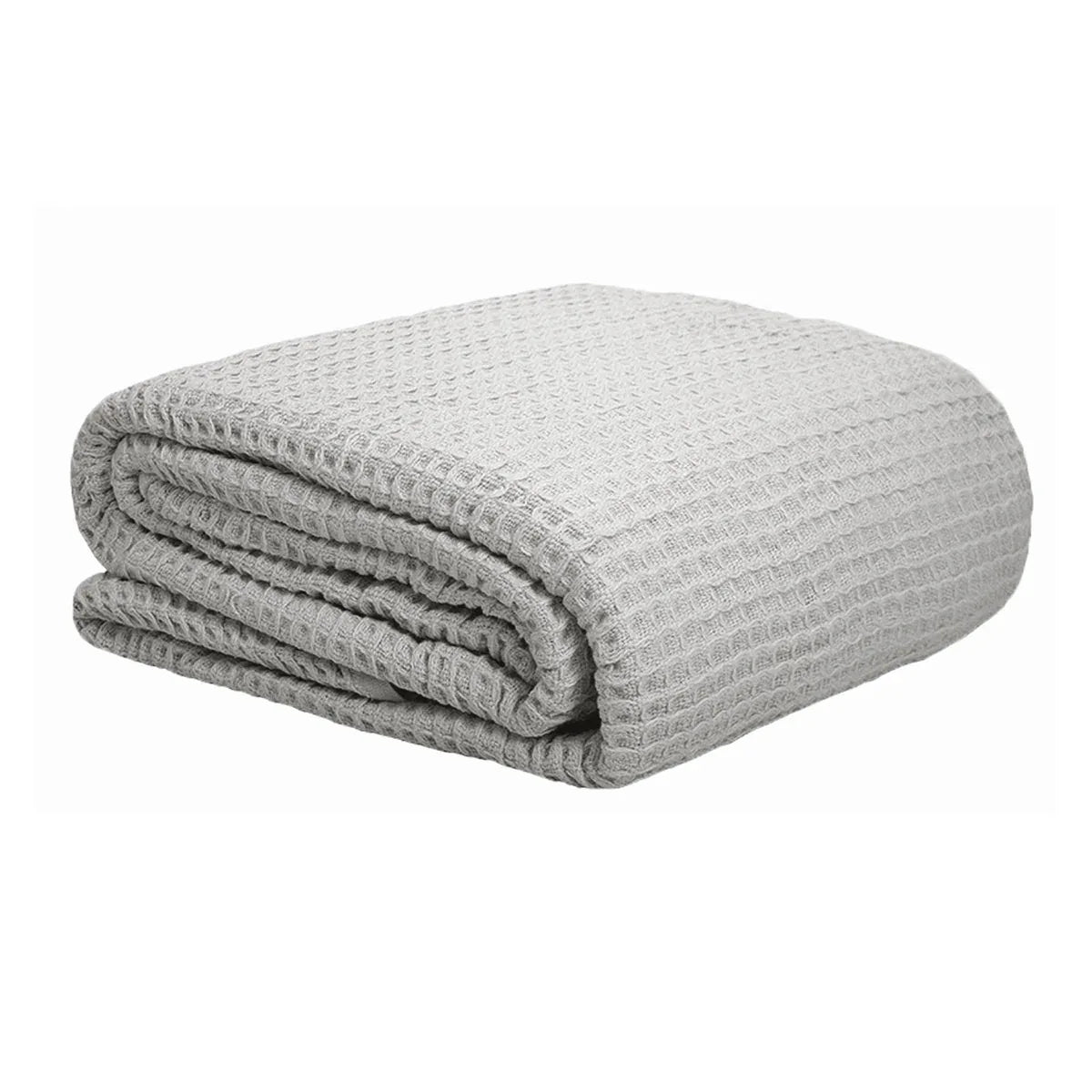 Cotton Waffle Blanket Silver Single - Mekamart Australia