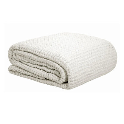 Cotton Waffle Blanket White Single - Mekamart Australia