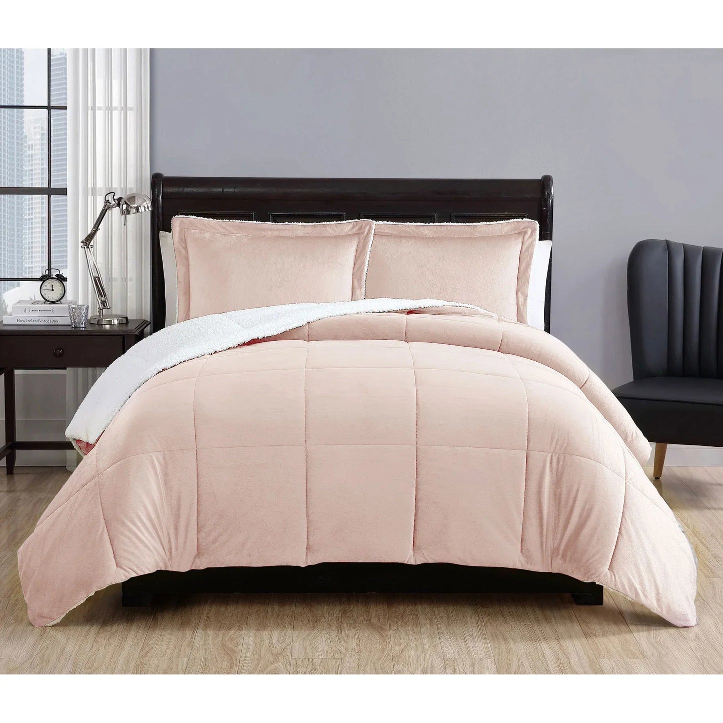 3 Piece Micro Mink Comforter Set Apricot Queen - Mekamart Australia