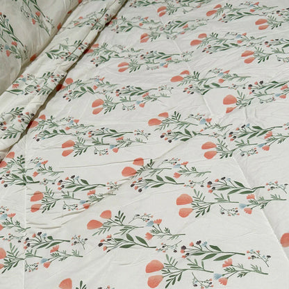 Hotel Living 3 Pce Light Weight Comforter Set Queen/King Corbett Floral Coral - Mekamart Australia
