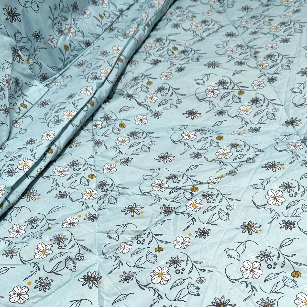 Hotel Living 3 Pce Light Weight Comforter Set Queen/King Corbett Floral Blue - Mekamart Australia