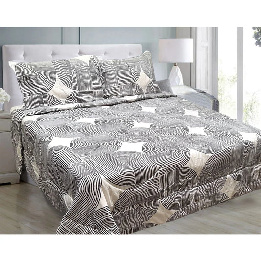 Hotel Living 3 Pce Light Weight Comforter Set Queen/King Oscar Curves - Mekamart Australia