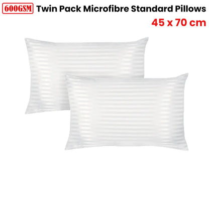 600GSM Twin Pack Microfibre Standard Pillows 45 x 70 cm - Mekamart Australia