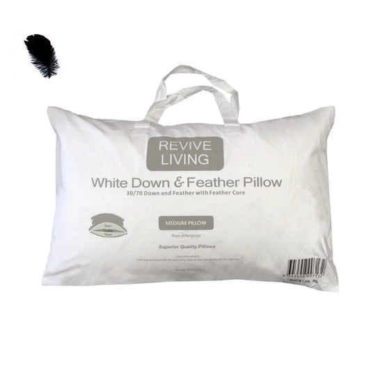 70% Feather 30% Down Superior Medium Standard Pillow 48 x 73 cm - Mekamart Australia