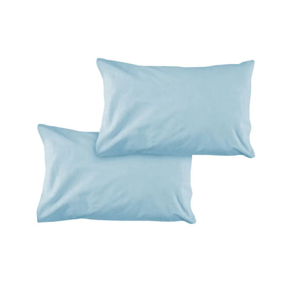 Pair of Solid Colour Microfiber Standard Pillowcases 48x73cmx15cm (Flap) Sky - Mekamart Australia