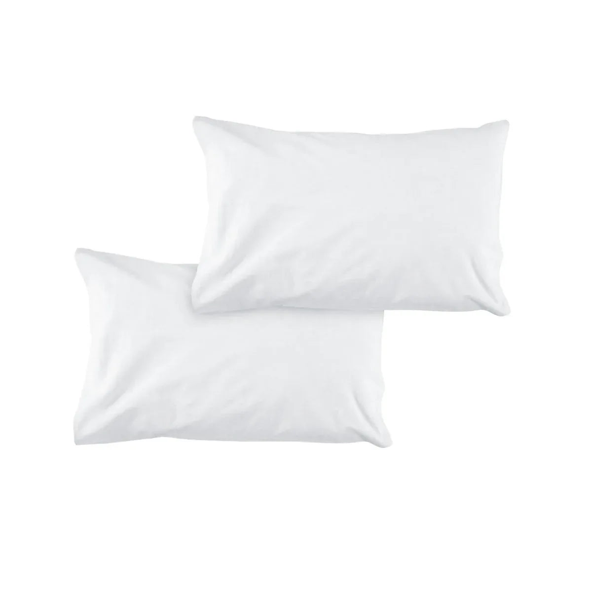 Pair of Solid Colour Microfiber Standard Pillowcases 48x73cmx15cm (Flap) White - Mekamart Australia