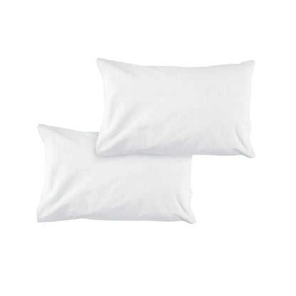 Pair of Solid Colour Microfiber Standard Pillowcases 48x73cmx15cm (Flap) White - Mekamart Australia