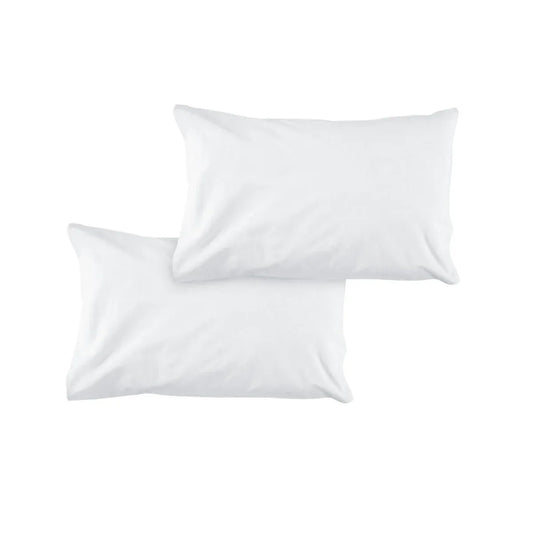 Pair of Solid Colour Microfiber Standard Pillowcases 48x73cmx15cm (Flap) White - Mekamart Australia