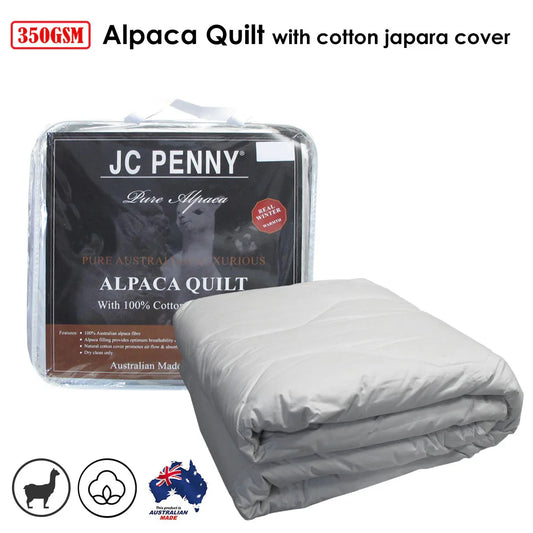 350GSM Alpaca Quilt with Cotton Japara Cover - Queen - Mekamart Australia
