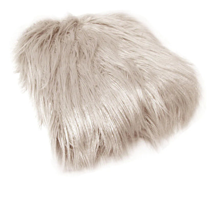 Mia Luxury Long Hair Faux Fur Throw Rug 127 x 152 cm Taupe - Mekamart Australia
