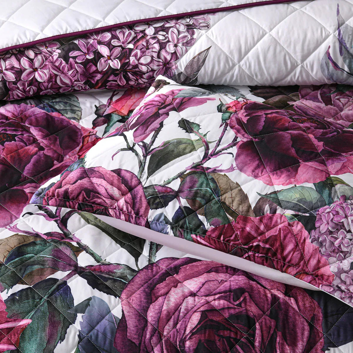 Bianca Abigail Berry Floral Printed Quilted Bedspread Set King - Mekamart Australia