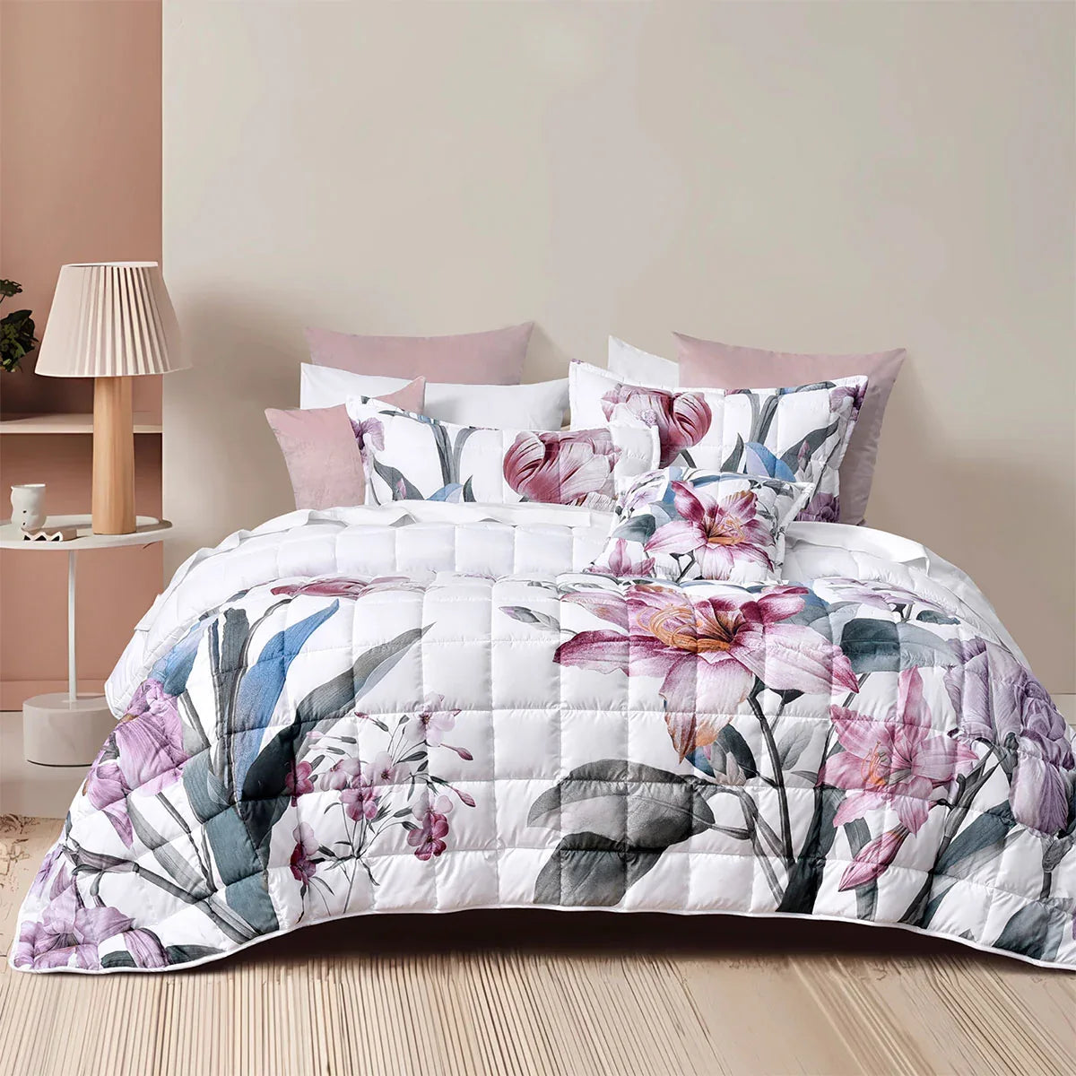 Bianca Carmela White Polyester Bedspread Set Queen - Mekamart Australia