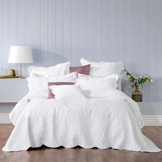 Bianca Elegance Cordelia White Bedspread Set King - Mekamart Australia
