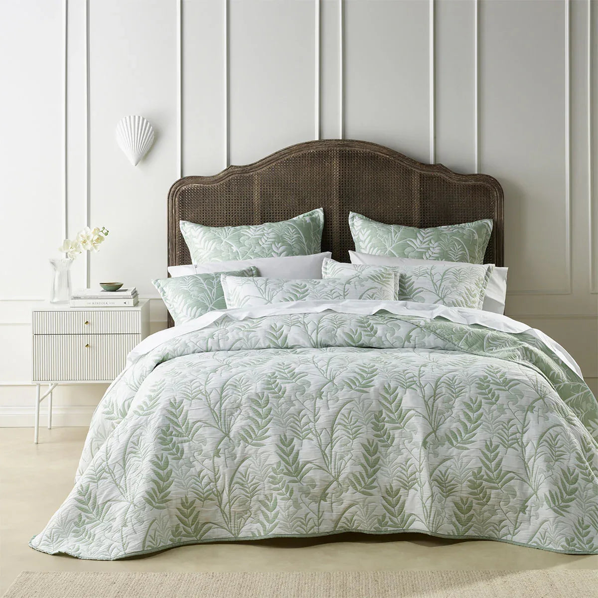 Bianca Eden Sage Jacquard Bedspread Set King - Mekamart Australia