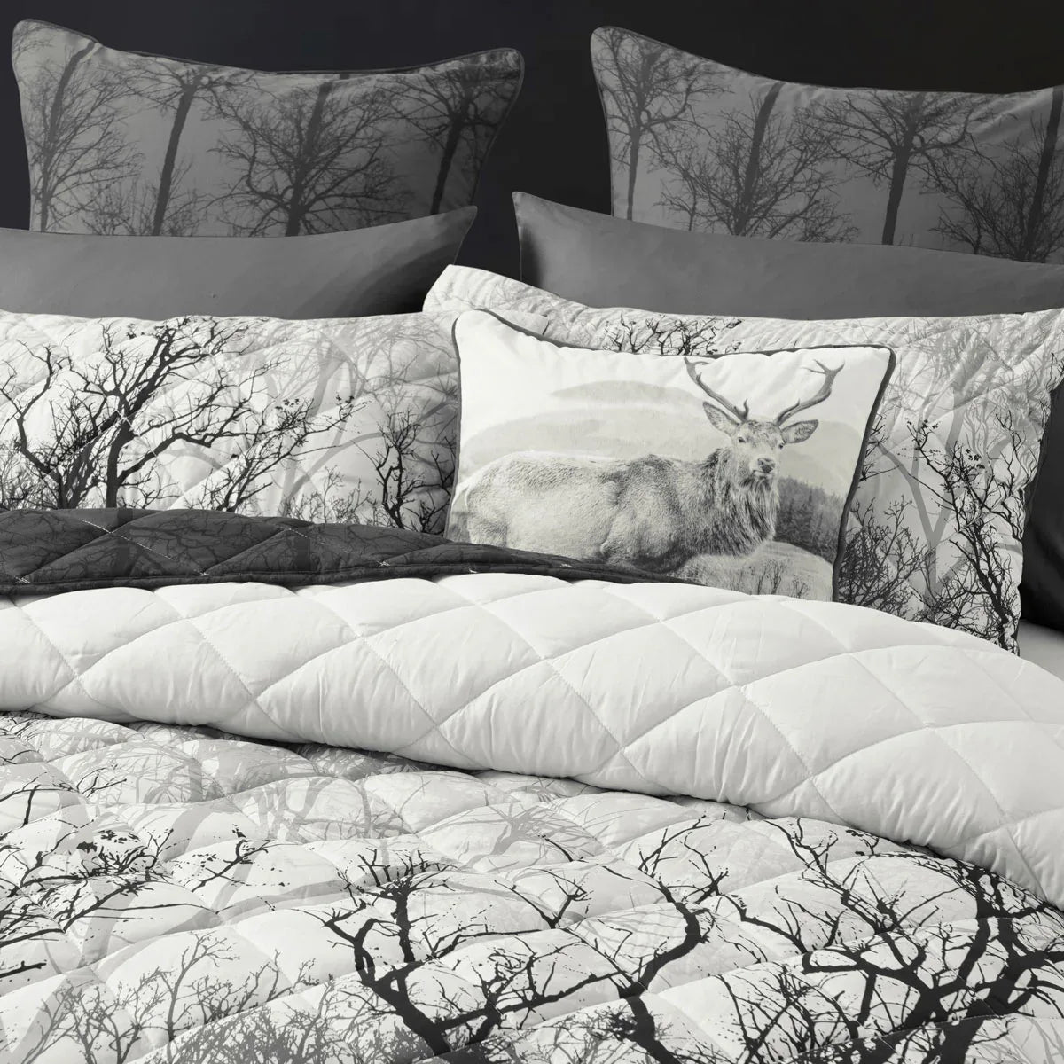 Bianca Boscage Black Forest Printed Quilted Polyester Coverlet Set Super King - Mekamart Australia