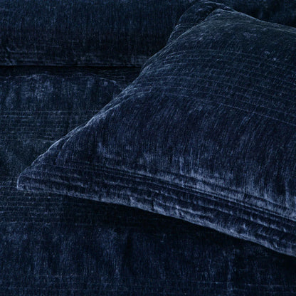 Bianca Cyrano Indigo Soft Velvet Polyester Quilted Coverlet Set Queen/King - Mekamart Australia