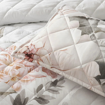 Bianca Giselle White Polyester Printed Floral Coverlet Set Single/Double - Mekamart Australia