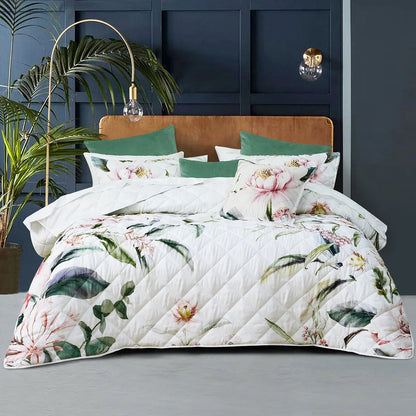 Bianca Indi White Polyester Coverlet Set Super King - Mekamart Australia