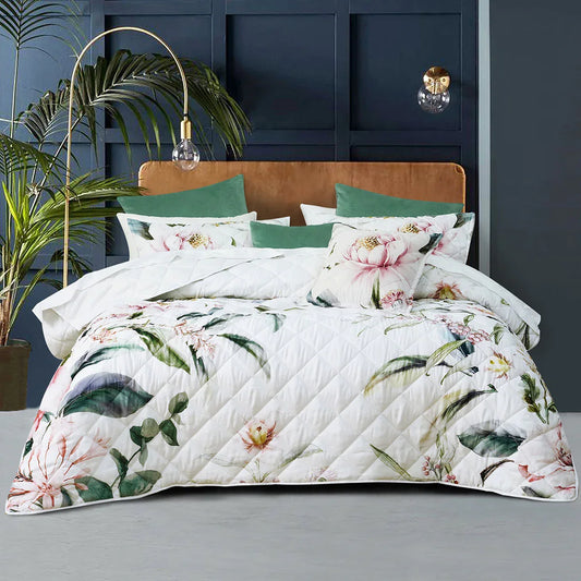 Bianca Indi White Polyester Coverlet Set Super King - Mekamart Australia