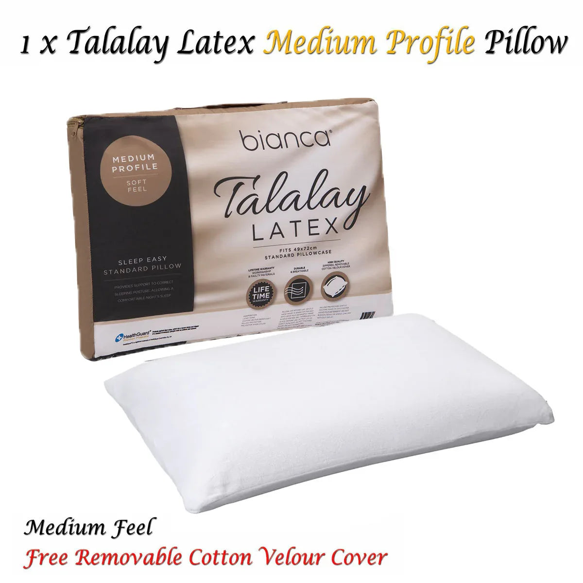 Bianca Talalay Latex Medium Profile Pillow - Mekamart Australia