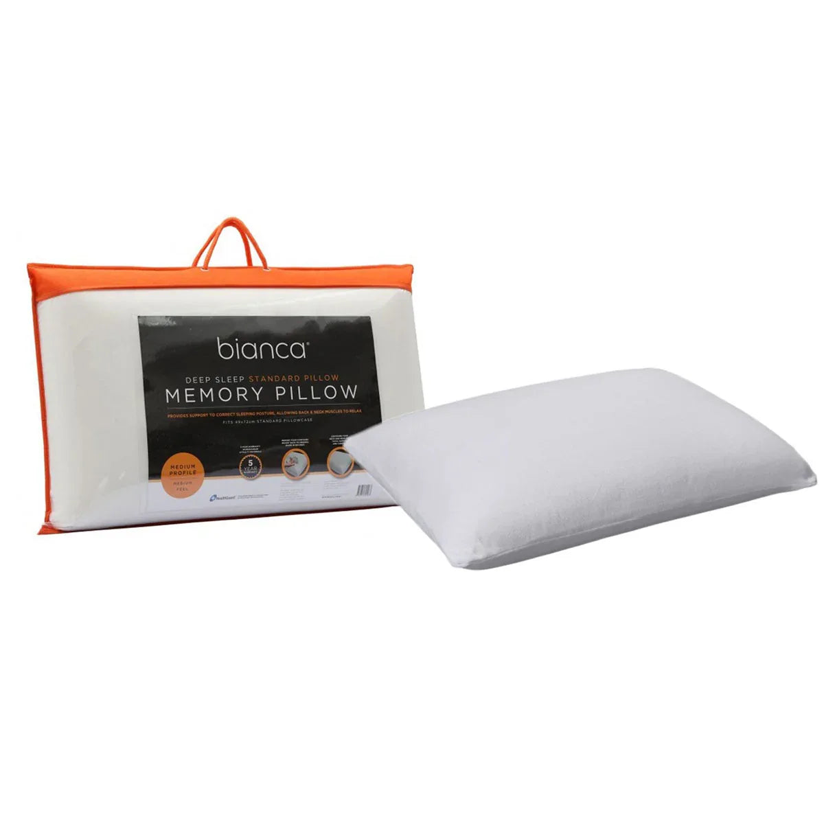 Bianca Memory Foam Standard Profile Pillow - Mekamart Australia