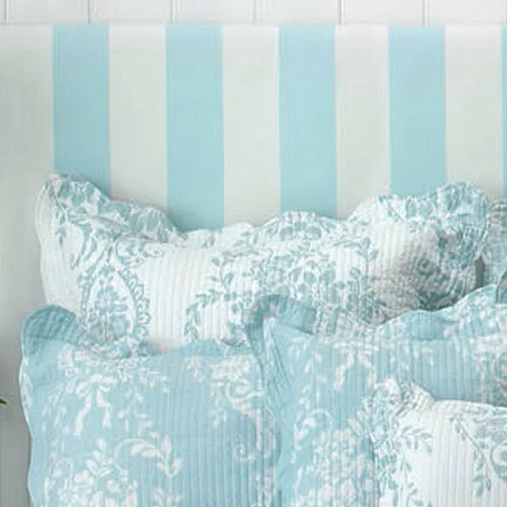 Bianca Florence White Blue Euro Pillowcases in Pair - Mekamart Australia