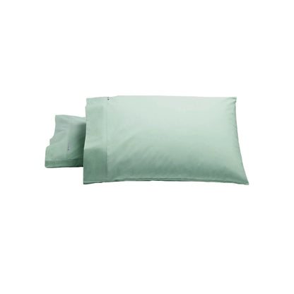 Bianca Pair of Heston Cotton Percale Standard Pillowcases Sage - Mekamart Australia