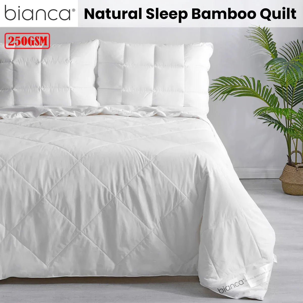 Bianca 250GSM Natural Sleep Bamboo Summer Quilt Single - Mekamart Australia