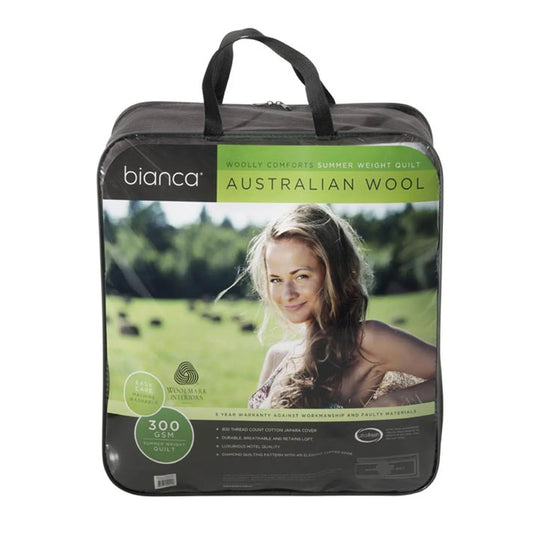 Bianca 300GSM Woolly Comforts Summer Wool Quilt Queen - Mekamart Australia