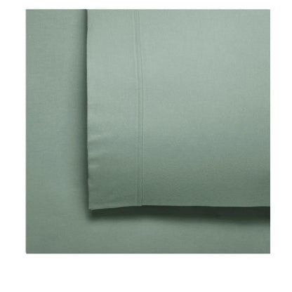 Bianca Fletcher Flannelette Cotton Sheet Set Sage Queen - Mekamart Australia