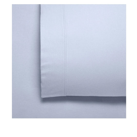 Bianca Fletcher Flannelette Cotton Sheet Set Steel Blue Super King - Mekamart Australia