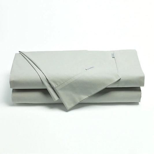 Bianca Heston Cotton Percale Sheet Set Silver King Single - Mekamart Australia