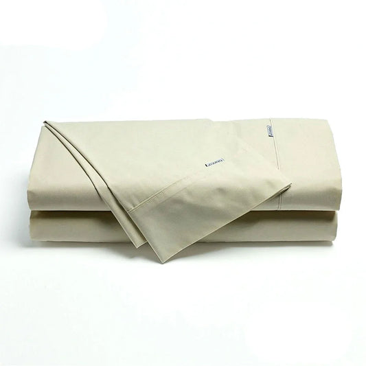 Bianca Heston Cotton Percale Sheet Set Stone Single - Mekamart Australia